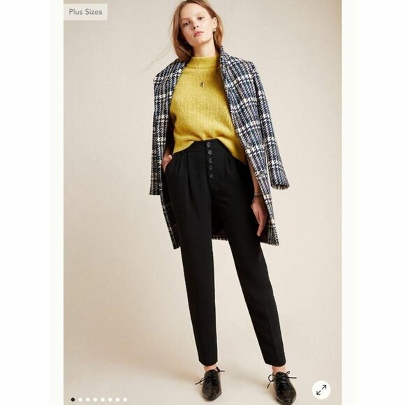 Anthropologie Women's Black Sasha Button-Fly Trouser - Size 8 - Picture 1 of 6
